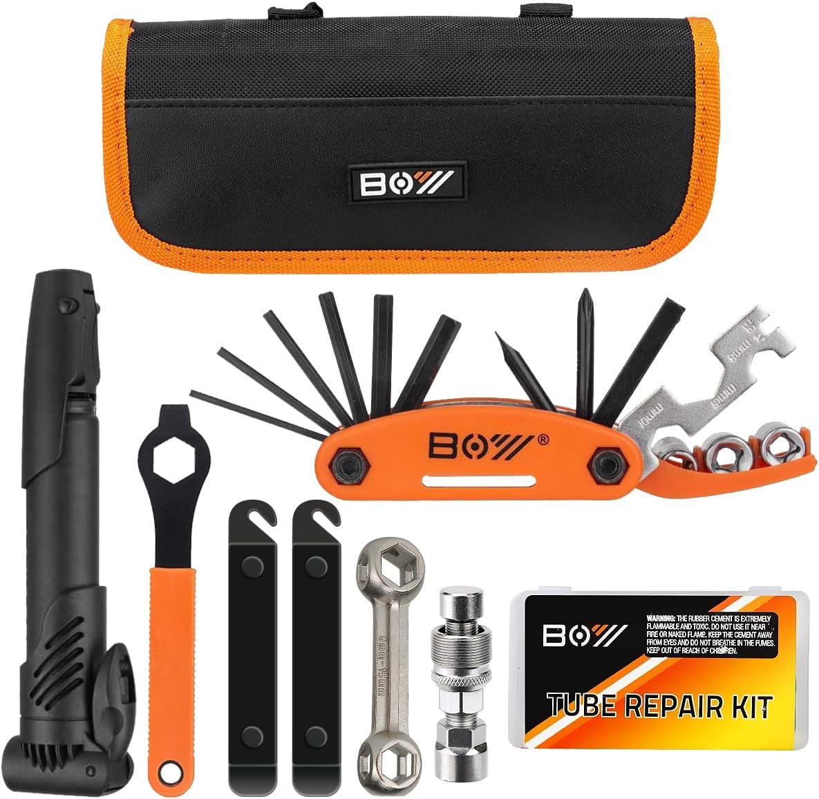 Portable Bike Inflator & Maintenance Essentials Kit