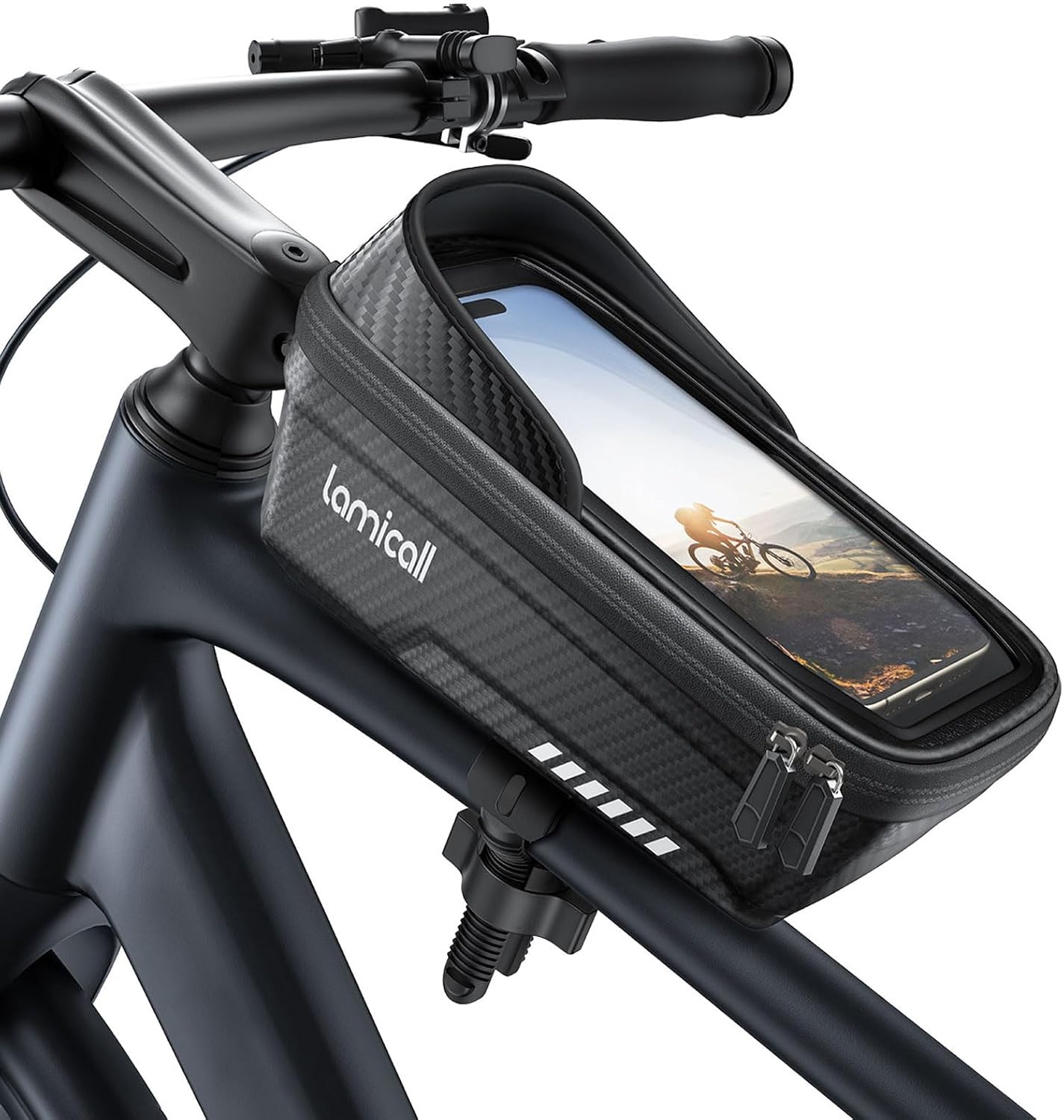 Lamicall Bike Frame Bag, Bike Phone Mount Holder